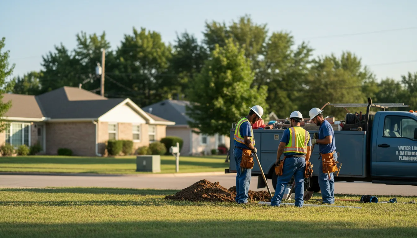 Residential water line and bathroom plumbing service in Nordheim, TX
